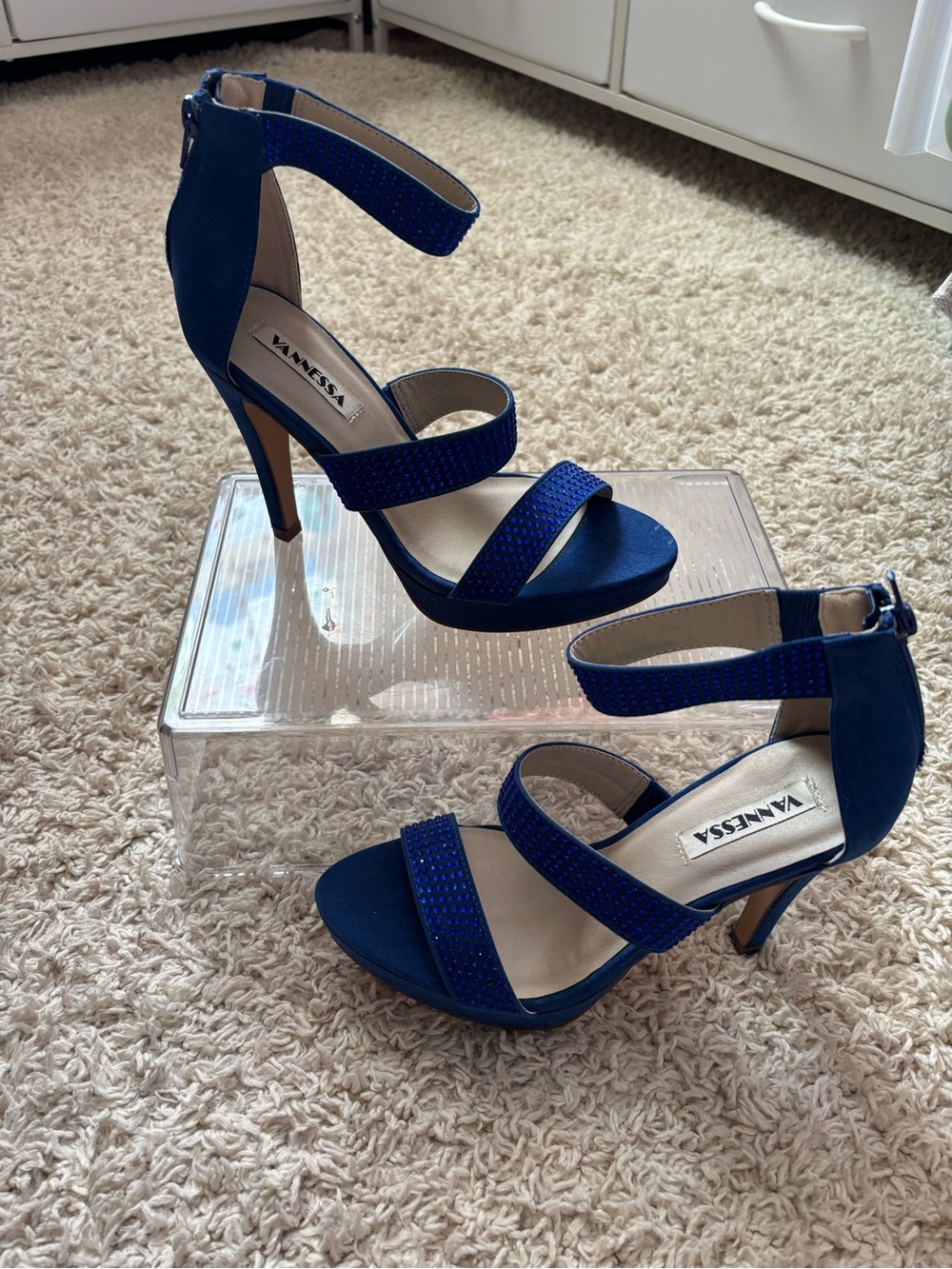 Vanessa Royal Blue Strappy High Heel Sandals